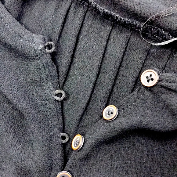 Stradivarius Black Viscose Blouse with Buttons - Picture 5 of 11